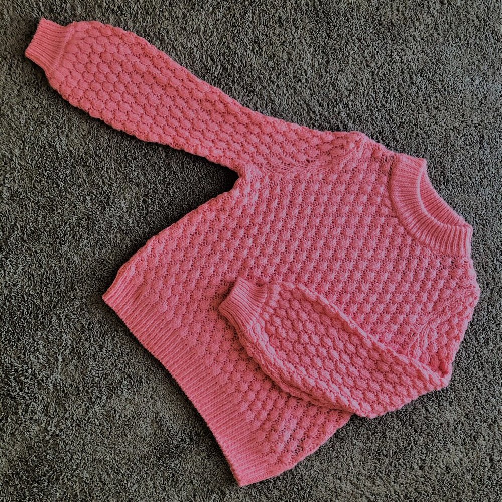 Pink H&M sweater with balloon sleeves